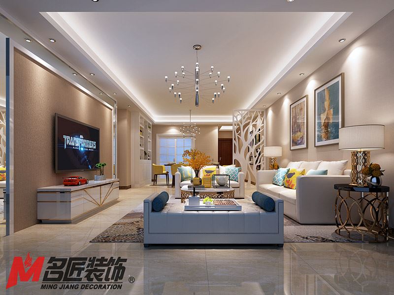 河源市華僑城現(xiàn)代簡(jiǎn)約風(fēng)格三居室裝修案例